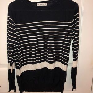 Long sleeve dark navy-blue with white stripes